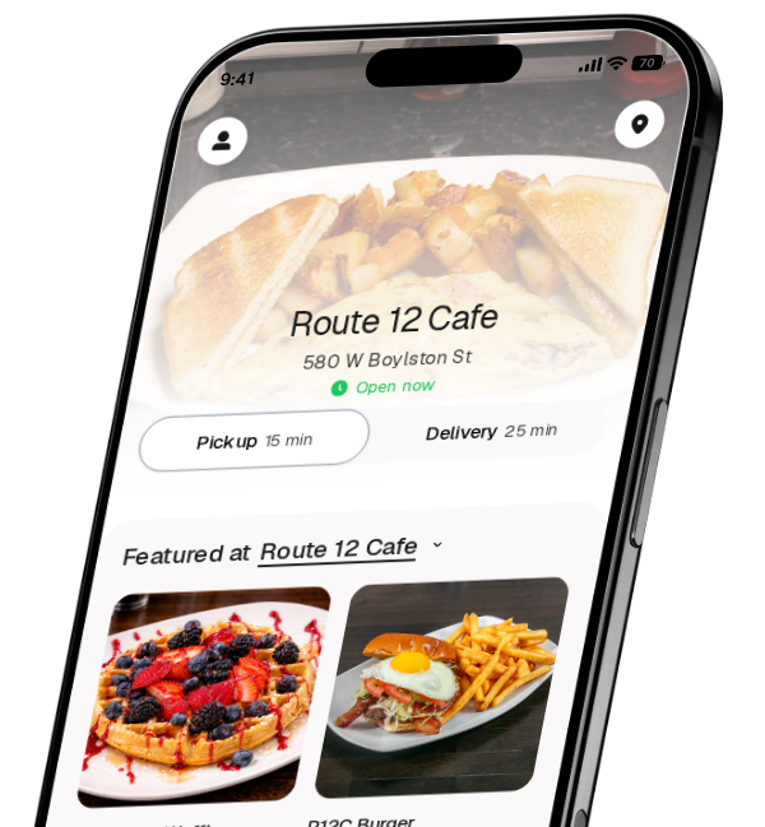Route 12 Cafe app preview