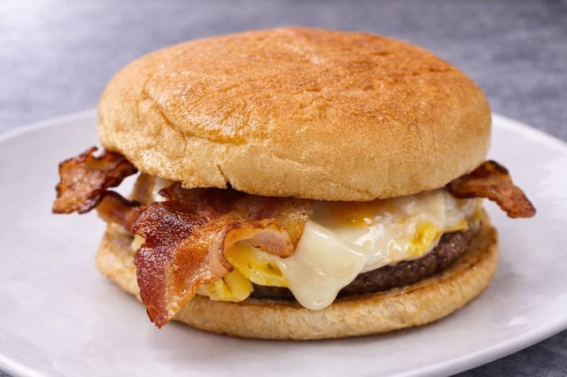 Sausage Patty, Egg and Cheese Sandwich.